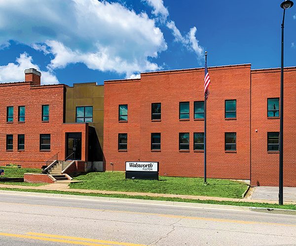 The outside of the printing plant at the Fulton location